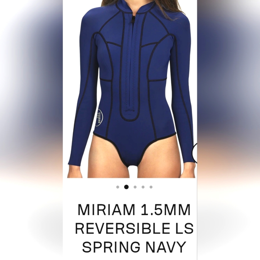 MATUSE Miriam Reversible Women’s 1.5 mm L/S Springsuit, Navy/Black, s. 8 - Picture 2 of 16